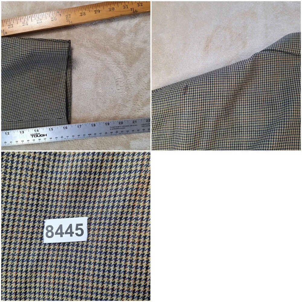 Oscar De La Renta Blazer Mens 50L Brown Wool Houndstooth Sport Coat Ventless